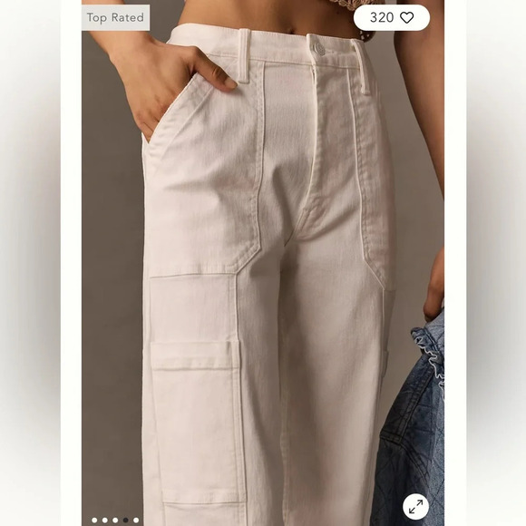 MOTHER The Private Double Pocket Skimp Jeans Straight Leg Cargo - Size 34 - NWT - Picture 3 of 15